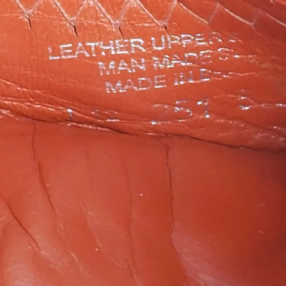 Tory Burch Reva Patent Leather Logo Ballet Flats Orange Ref Women’s Size 8.5